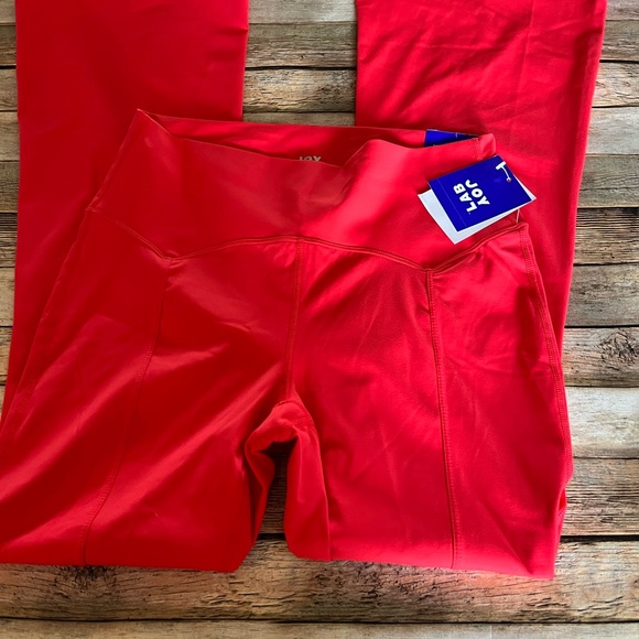 NWT Joy Lab Orange High Rise Extra Long Flare Slit Leg Legging Size XL - Picture 6 of 15
